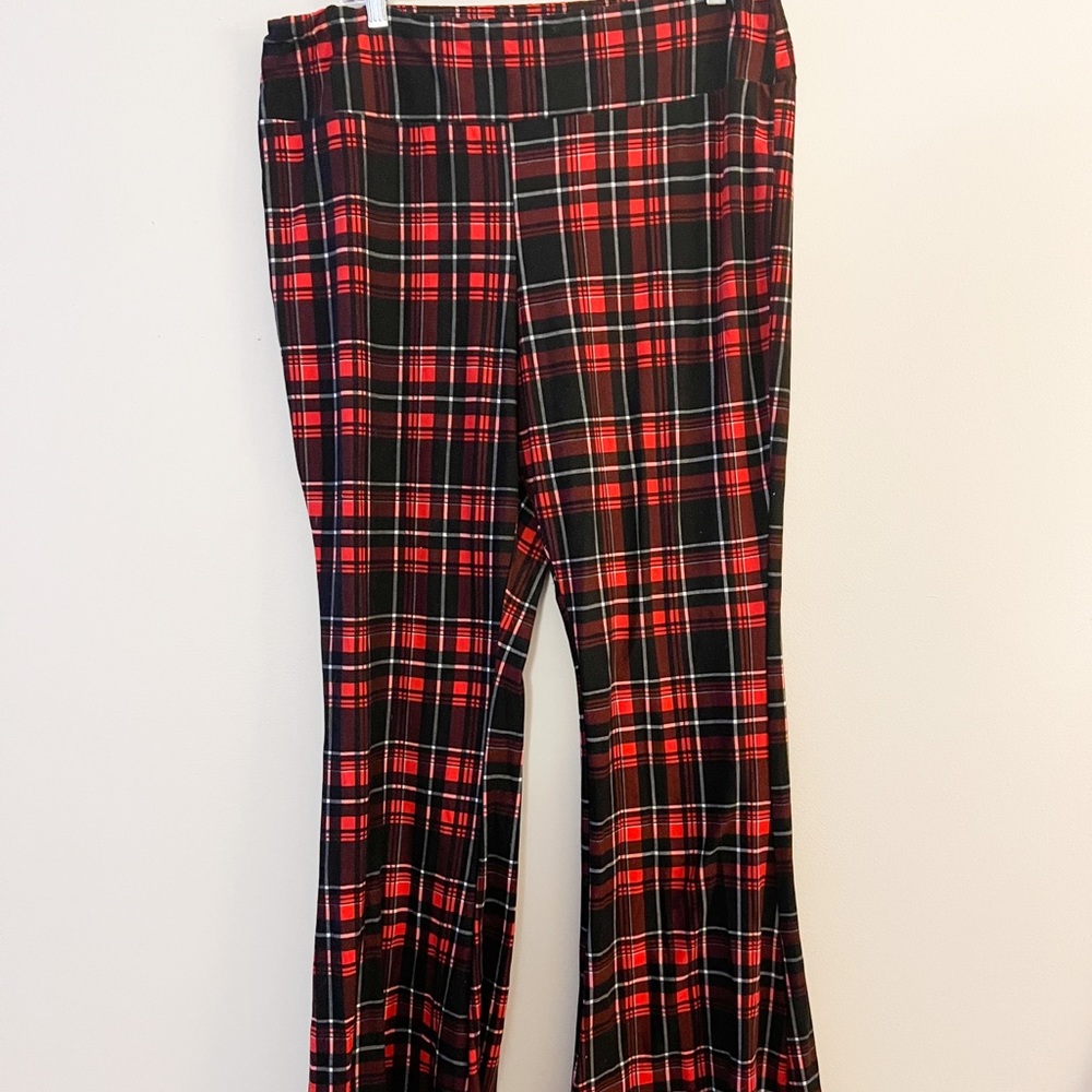 plaid flare pants